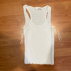 White fitted tank top